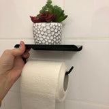 ShelfRoll Aluminum Toilet Paper Holder with Phone Shelf – Wall-Mounted Bathroom Organizer