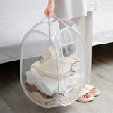 AirFold Large Foldable Mesh Laundry Basket – Ventilated Hamper with Side Pocket