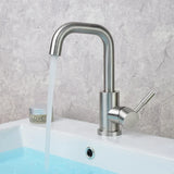 Contemporary Black Nickel Stainless Steel Bathroom Faucet with 360 Degree Swivel Spout and Single Lever Control