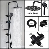 Rainfall Shower System with Handheld Sprayer – Adjustable Bathtub Shower Set in Black or Chrome Finish