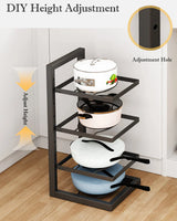 FlexiRack Pro – Adjustable Pot & Pan Organizer Rack in Stainless Steel