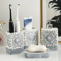 BohoCharm 4-Piece Ceramic Bathroom Set – Handcrafted Vintage Style