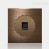 CaffèRetro Vintage Wall Switch & Outlet – Coffee Brown with LED Indicator (110–250V)