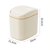 CleanBox Mini Desk Trash Can – Compact Plastic Waste Bin with Swing Lid for Office & Home