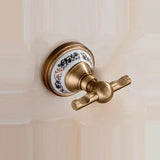 RoyalRetro Antique Brass Bathroom Accessory Set with Ceramic – 5-Piece Vintage Bathroom Collection