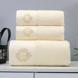 FestiveComfort 3-Piece Luxury Towel Set – 100% Combed Cotton with Jacquard Embroidery