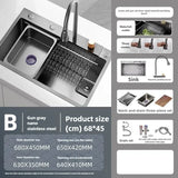 AquaPro Heavy-Duty Stainless Steel Kitchen Sink – Single Bowl | Rectangular | Includes Faucet & Soap Dispenser