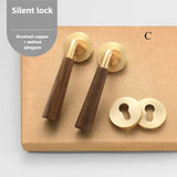 Walnoir Retro Wooden Door Lock – Quiet Interior Door Lock with Classic Design