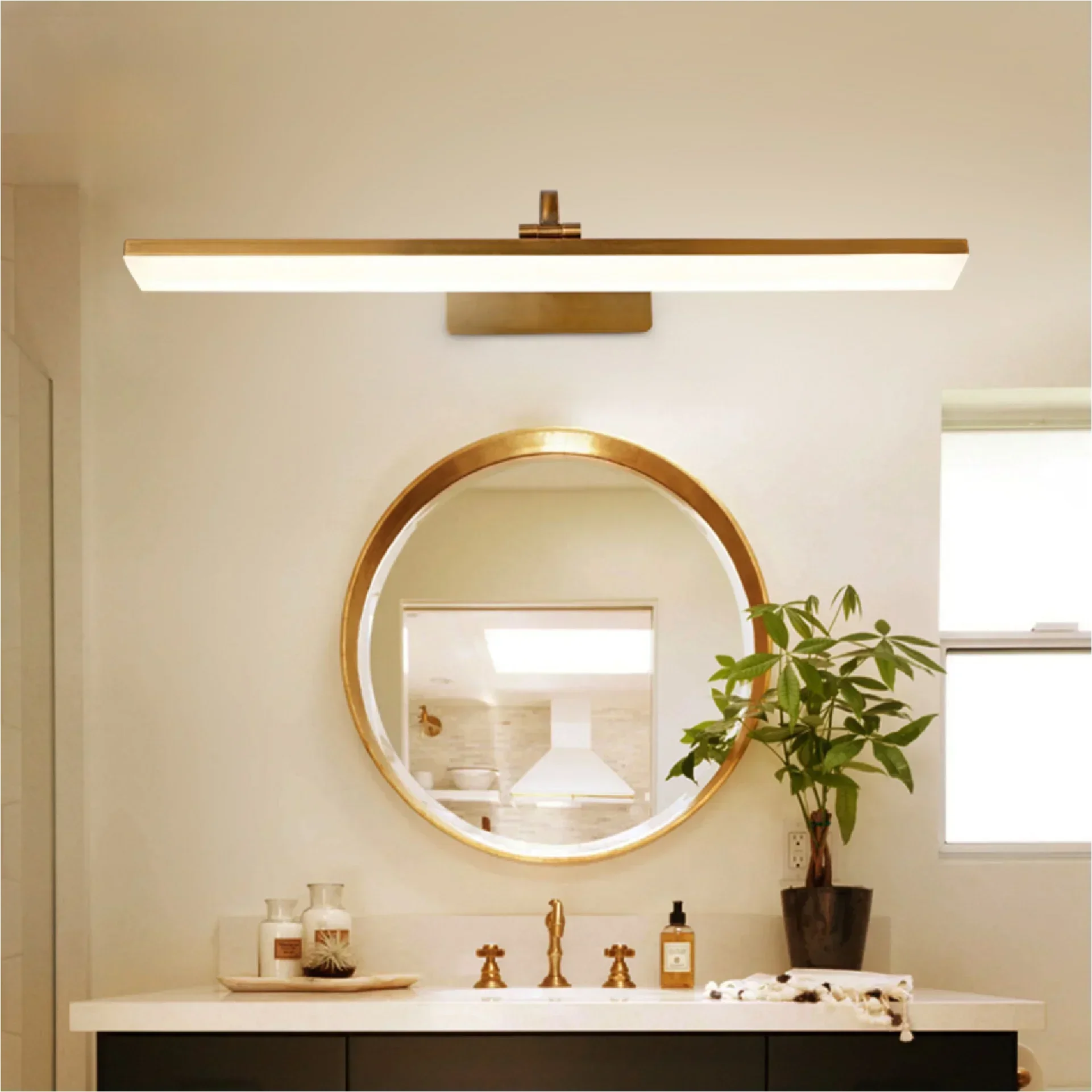 LumiBronze LED Mirror Wall Light – Waterproof Bronze Wandleuchte for Bathroom, Hotels & Vanity Areas