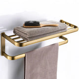 RegalBrass Vintage Antique Brass Bathroom Hardware Set – 5-Piece Wall-Mounted Bath Accessory Collection with Toilet Brush Holder
