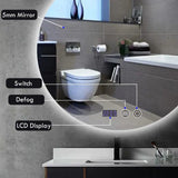 LumiCircle SmartGlow LED Bathroom Mirror – Round Anti-Fog Lighted Vanity Mirror with Adjustable Lighting (16” / 20” / 24”)