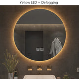 LumiCircle SmartGlow LED Bathroom Mirror – Round Anti-Fog Lighted Vanity Mirror with Adjustable Lighting (16” / 20” / 24”)