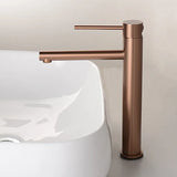 AUREVO Rose Gold Bathroom Faucet – Tall Single-Handle Basin Mixer with Hot & Cold Water