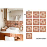 BohoTerracotta Self-Adhesive Tile Stickers – 10-Piece Vinyl Decals for Walls & Floors
