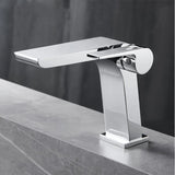 ShadowStream LuxeFall Waterfall Bathroom Faucet – Gun Grey Solid Brass Single-Handle Sink Mixer with Hot & Cold Control