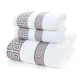 FestiveComfort 3-Piece Luxury Towel Set – 100% Combed Cotton with Jacquard Embroidery