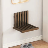 Ultra-Narrow Folding Wall Bench – Drill-Free Solid Bamboo Entryway Stool | Space-Saving Nordic Design