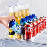 CoolSlide Automatic Beverage Organizer – Adjustable Can Storage for Fridge & Kitchen