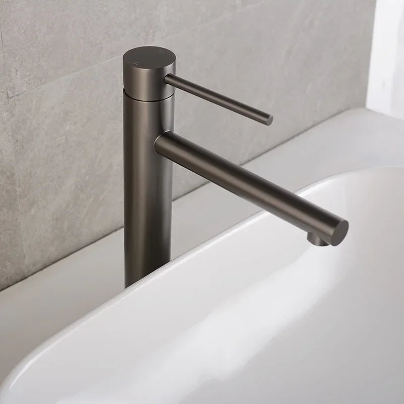 AUREVO Rose Gold Bathroom Faucet – Tall Single-Handle Basin faucet with Hot & Cold Water