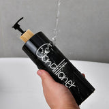EcoStyle Bamboo Luxe Refillable Soap Dispenser Set – 3-Piece Modern Pump Bottles for Shampoo, Body Wash & Hand Soap