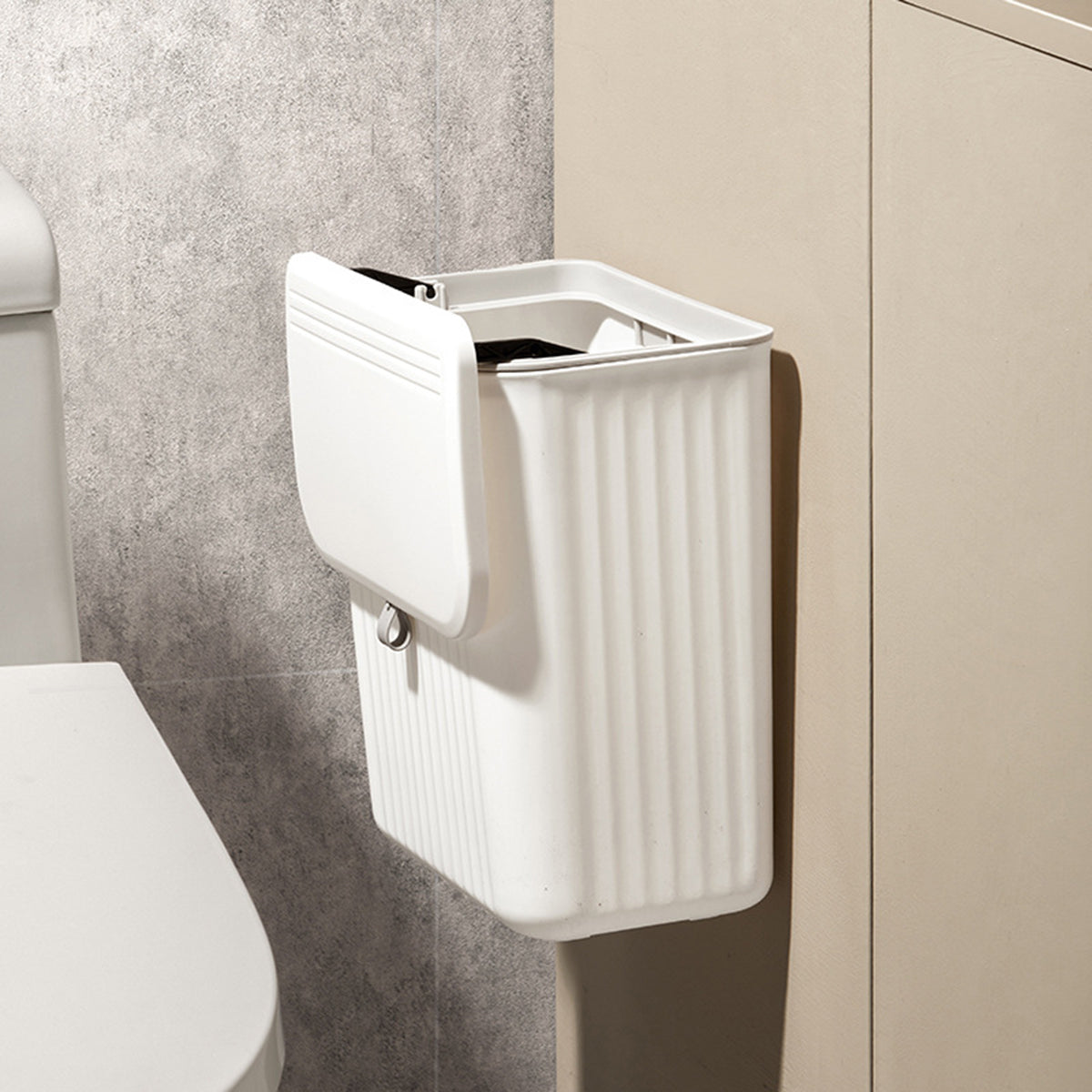 EcoMount Wall-Mounted Trash Can – Compact Hanging Bin & Toilet Paper Holder for Kitchen & Bathroom
