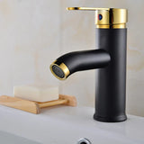 Matte Black Stainless Steel Bathroom Sink Faucet with Single Handle Hot and Cold Mixer