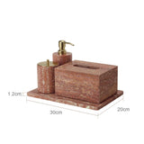 Rubèra Red Travertine Bathroom Set – Vintage Natural Stone Luxury Accessories