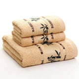 FestiveComfort 3-Piece Luxury Towel Set – 100% Combed Cotton with Jacquard Embroidery