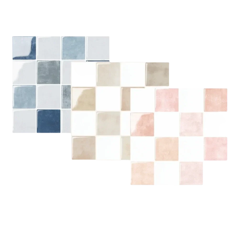WallStyleX Self-Adhesive 3D Backsplash – Waterproof & Oil-Resistant Tile Stickers (9 x 9 in) for Kitchen & Bathroom