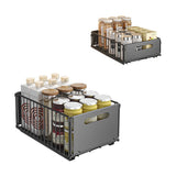 Pull-Out Metal Kitchen Storage Drawer Organizer Set – Sliding Spice Rack Trays | Space Saving Cabinet Storage | Easy Access Design