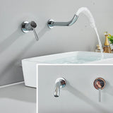 Aureva LuxaWall Elite – Brushed Gold Wall-Mount Concealed Bathroom Faucet | Solid Brass Luxury Sink Mixer