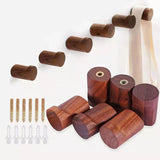 Nurlin Minimalist Wall Hook in Beech & Black Walnut Wood – Modern Coat Hook / Towel Holder / Key Hook