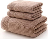 FestiveComfort 3-Piece Luxury Towel Set – 100% Combed Cotton with Jacquard Embroidery