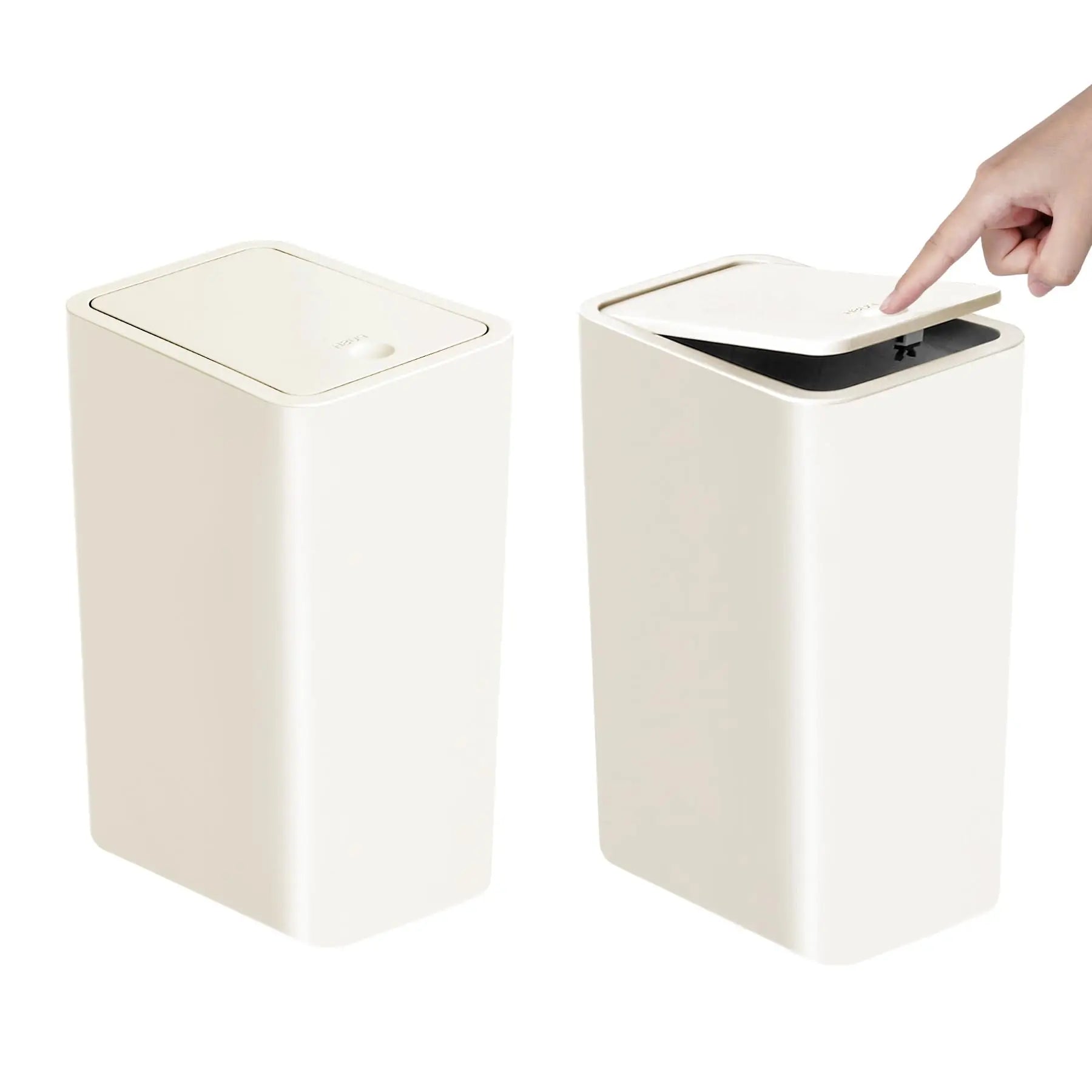 EcoPress 2.6 Gallon Bathroom Trash Can – Compact & Hygienic with Push Lid