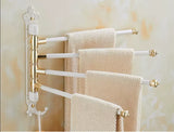 Aurora Brushed Gold Towel Bar – Foldable Aluminum, <20 Inches, Antique Engraved