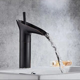 CascadeÉlan Luxury Waterfall Bathroom Faucet – Single Handle Antique Basin faucet with Hot & Cold Control