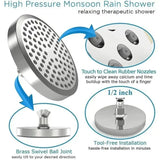 AquaRain Pro High-Pressure Rain Shower Head with Arm – Wall Mount Round Design