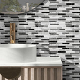 LuxeMarmer Black & White Marble Wall Stickers – Self-Adhesive, Waterproof Tile Decals (1–12 Pieces)