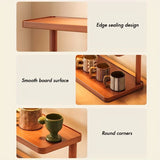 BambuCasa 2-Tier Bamboo Shelf – Kitchen & Tea Room Organizer with Handles