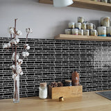 LuxeMarmer Black & White Marble Wall Stickers – Self-Adhesive, Waterproof Tile Decals (1–12 Pieces)