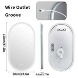 LumaOval Pro LED Bathroom Mirror – Frameless Anti-Fog Lighted Vanity Mirror with Dimmable Touch & Memory Control