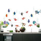 AquaKids 3D Ocean Animal Wall Stickers – Fun & Safe Kids’ Bathroom and Wall Decor with Nemo, Starfish, Turtle & Shark