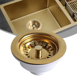 Aurelio Premium Gold Stainless Steel Sink Strainer – 4.5-inch Drain Stopper for Kitchen & Bathroom