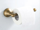 BronzeHaven Vintage Wall-Mounted Bathroom Hardware Set – 3-Piece Antique Brass Collection (Toilet Paper Holder, Towel Ring & Robe Hook)