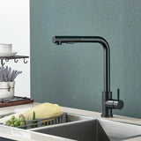FlexiJet Black Pull-Out Kitchen Faucet – 360° Swivel, Dual Spray, Matte Black Stainless Steel