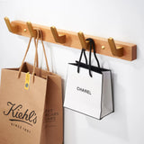 SARIHOSY Black Wooden Wall Rack  Modern Wall Hooks for Bathroom, Kitchen, Bedroom & Hallway