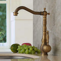 BronzoClassica HeritageFlow Vintage Kitchen & Bathroom Faucet – Antique Brass Solid Brass faucet with 360° Swivel Spout