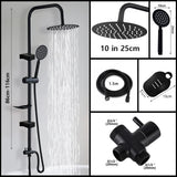 Rainfall Shower System with Handheld Sprayer – Adjustable Bathtub Shower Set in Black or Chrome Finish