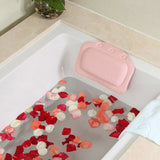 SoftRelax Pink Bath Pillow – Luxury Spa Headrest with Suction Cups