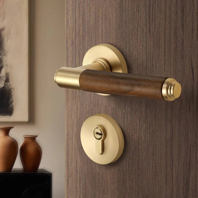 Walnoir Retro Wooden Door Lock – Quiet Interior Door Lock with Classic Design